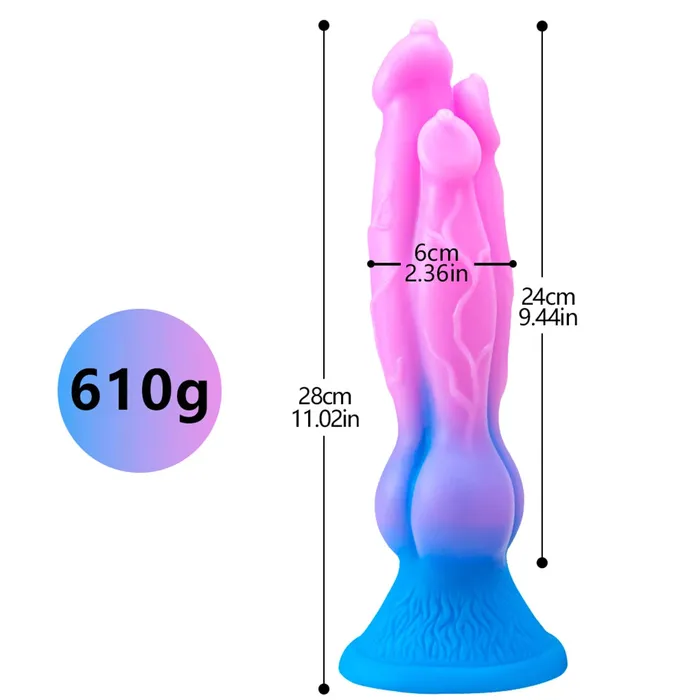 Dildos Domlust Realistic Dog Dildo Monster Three Head Animal Dildos Sex Toys Domlust Exotic