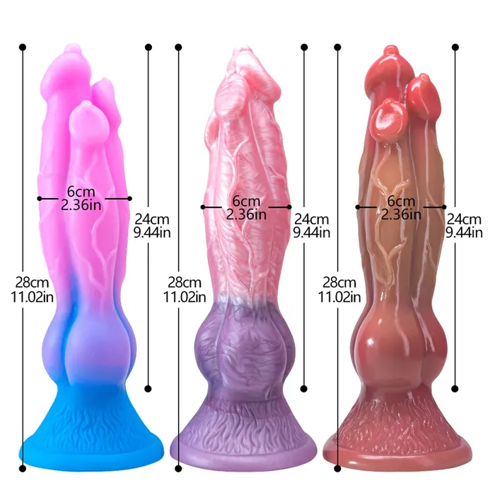 Dildos Domlust Realistic Dog Dildo Monster Three Head Animal Dildos Sex Toys Domlust Exotic