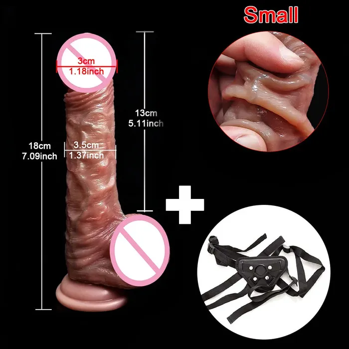 Domlust Female Sex Toys Realistic Dildo G Spot Prostate Massage Strap On Lifelike Skin Sliding Dildos Butt Plug