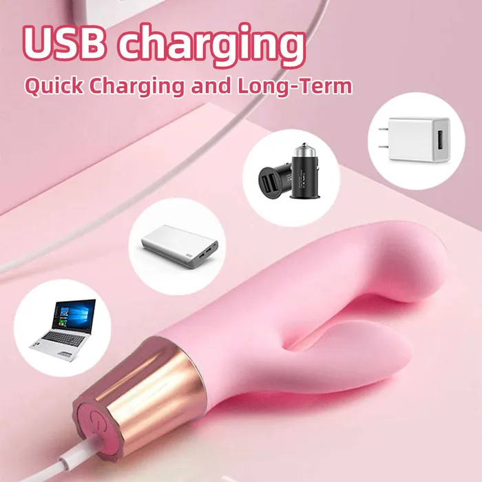Domlust Female Sex Toys Vibrating Anal Dildo Finger Rabbit Vibrator Double End G Spot Clit Stimulator Sex Toys for Women