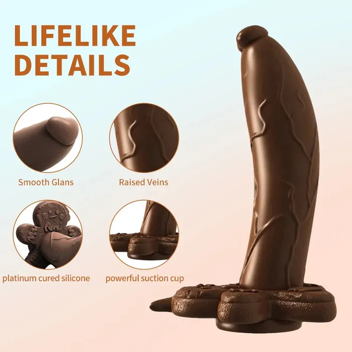 Domlust Male Sex Toys Strapless Realistic Dildo Anal Plug Ebony Fantasy Silicone Anal Dildos Sex Toys