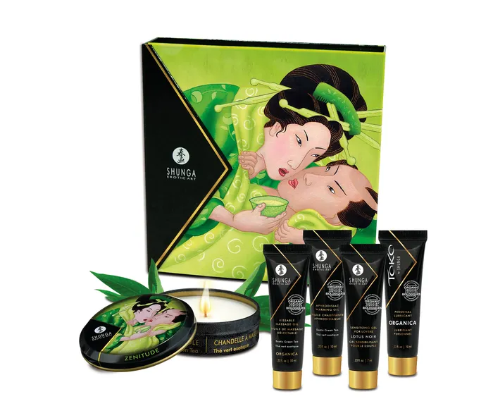 Geishas Secrets Gift Set Organica Exotic Green Tea Shunga Anal