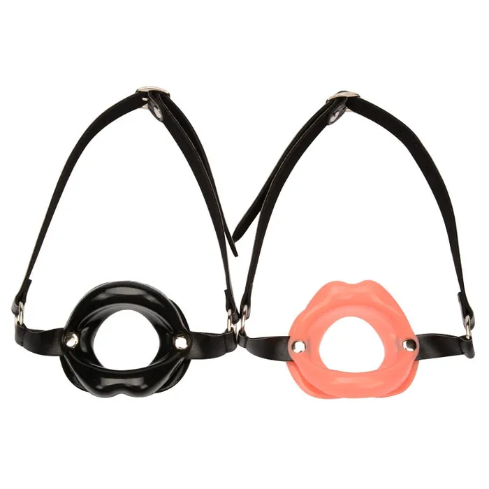 Genuine Leather Rubber Open Mouth Lip Gag Top Rated BDSM Store Dildos