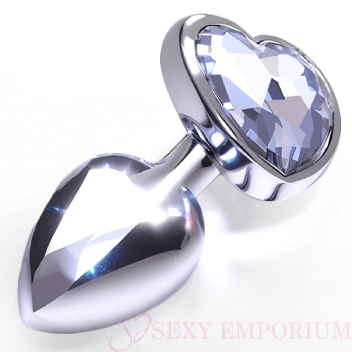 Heart Silver Butt Plug Silver Jewel Princess Anal