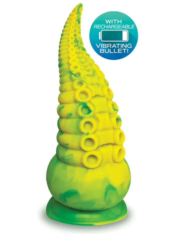 Icon Brands Dildos Alien Nation Octopod Silicone Rechargeable Vibrating Creature Dildo Yellow and Green Icon Brands Dildos Alien Nation Octopod Silicone Rechargeable Vibrating Creature Dildo Yellow and Green