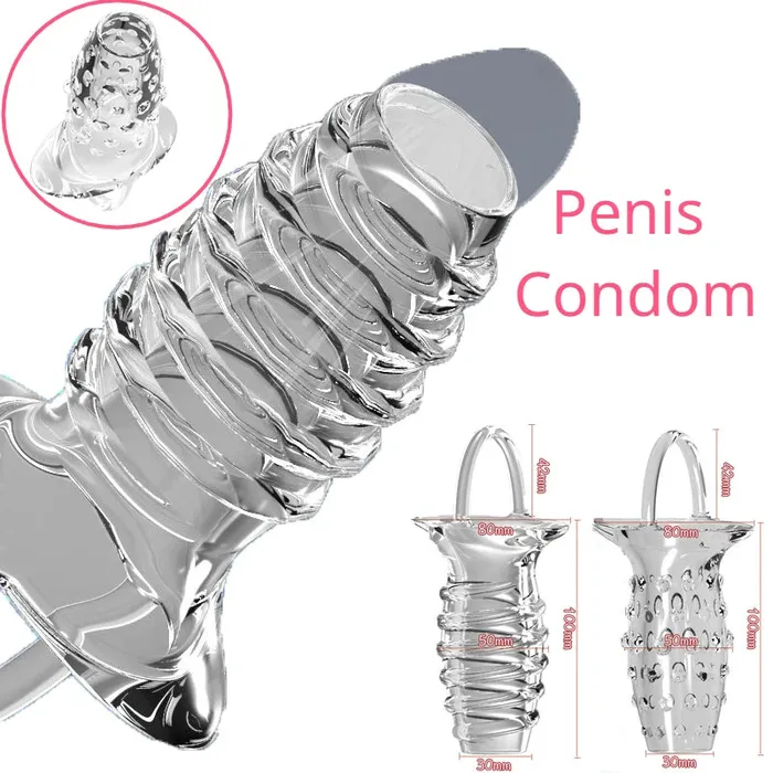 Jelly Cock Sleeve Penis Enlarger Penis Ring Delay Ejaculation Condom Sex Toy for Men Domlust Male Sex Toys Jelly Cock Sleeve Penis Enlarger Penis Ring Delay Ejaculation Condom Sex Toy for Men Domlust Male Sex Toys