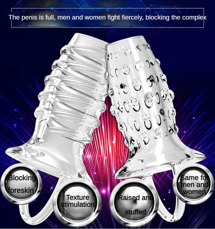 Jelly Cock Sleeve Penis Enlarger Penis Ring Delay Ejaculation Condom Sex Toy for Men Domlust Male Sex Toys