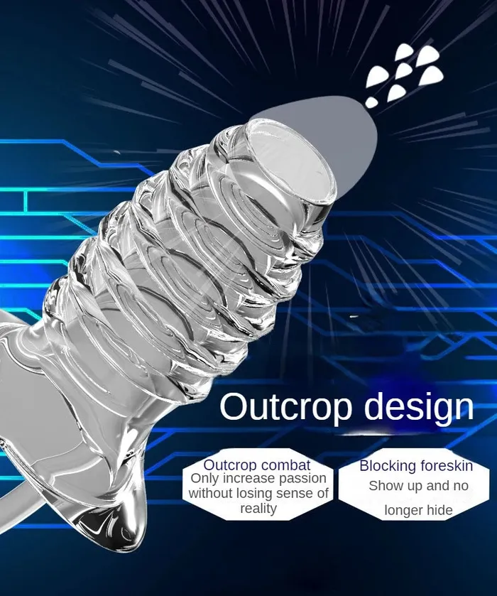 Jelly Cock Sleeve Penis Enlarger Penis Ring Delay Ejaculation Condom Sex Toy for Men Domlust Male Sex Toys