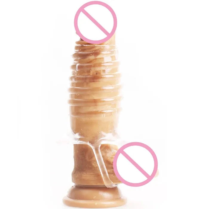 Jelly Cock Sleeve Penis Enlarger Penis Ring Delay Ejaculation Condom Sex Toy for Men Domlust Male Sex Toys