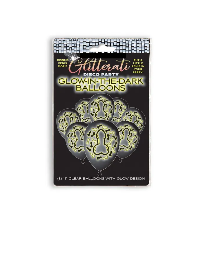 Little Genie Male Sex Toys Glitterati Disco Penis Glow Balloons