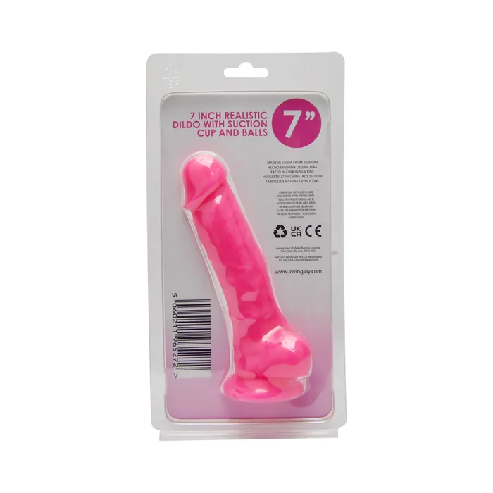 Loving Joy 7 Inch Realistic Silicone Dildo with Suction Cup and Balls Pink Loving Joy Dildos Loving Joy 7 Inch Realistic Silicone Dildo with Suction Cup and Balls Pink Loving Joy Dildos