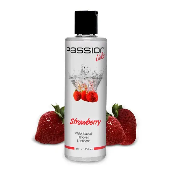 Lubricants XR Brands Passion Licks Strawberry Water Based Flavored Lubricant 8 oz Lubricants XR Brands Passion Licks Strawberry Water Based Flavored Lubricant 8 oz