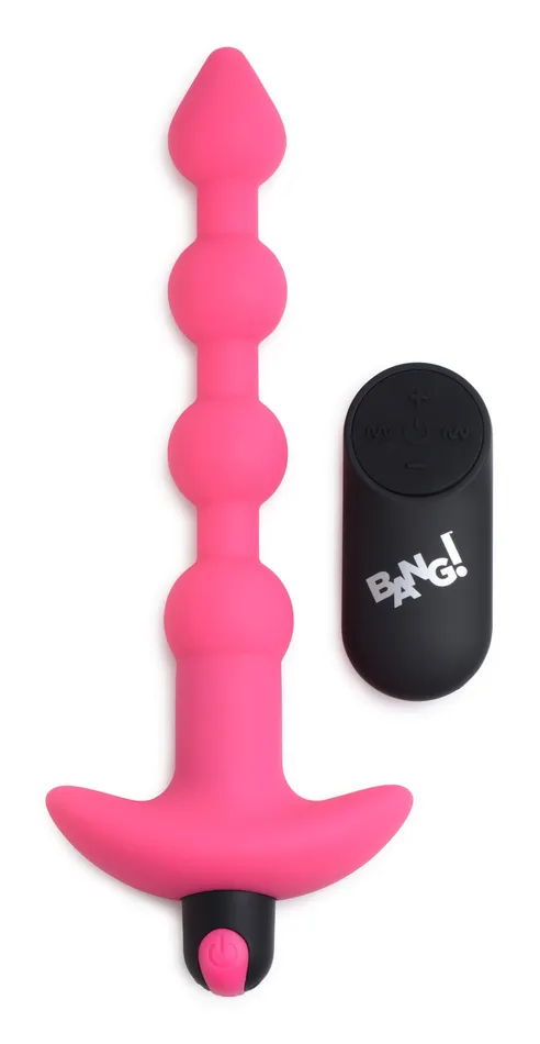 Male Sex Toys XR Brands Bang Vibrating Silicone Anal Beads and Remote Control Pink Male Sex Toys XR Brands Bang Vibrating Silicone Anal Beads and Remote Control Pink