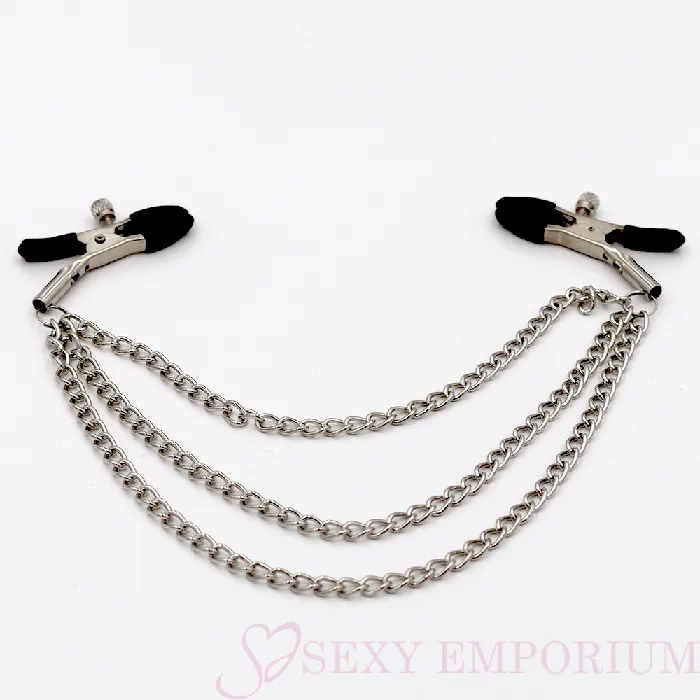 Master Series Vibrators Triple Nipple Chain Clamp
