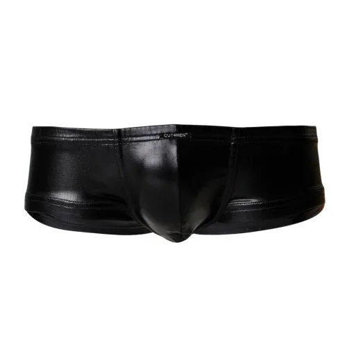 Mens Underwear C4M Booty Shorts Black Leatherette Large Cut 4 Men Mens Underwear C4M Booty Shorts Black Leatherette Large Cut 4 Men