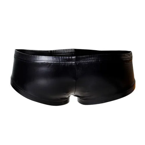 Mens Underwear C4M Booty Shorts Black Leatherette Large Cut 4 Men Mens Underwear C4M Booty Shorts Black Leatherette Large Cut 4 Men