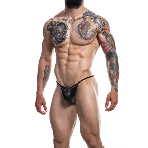 Mens Underwear Cut 4 Men C4M GString Black Leatherette Large Mens Underwear Cut 4 Men C4M GString Black Leatherette Large