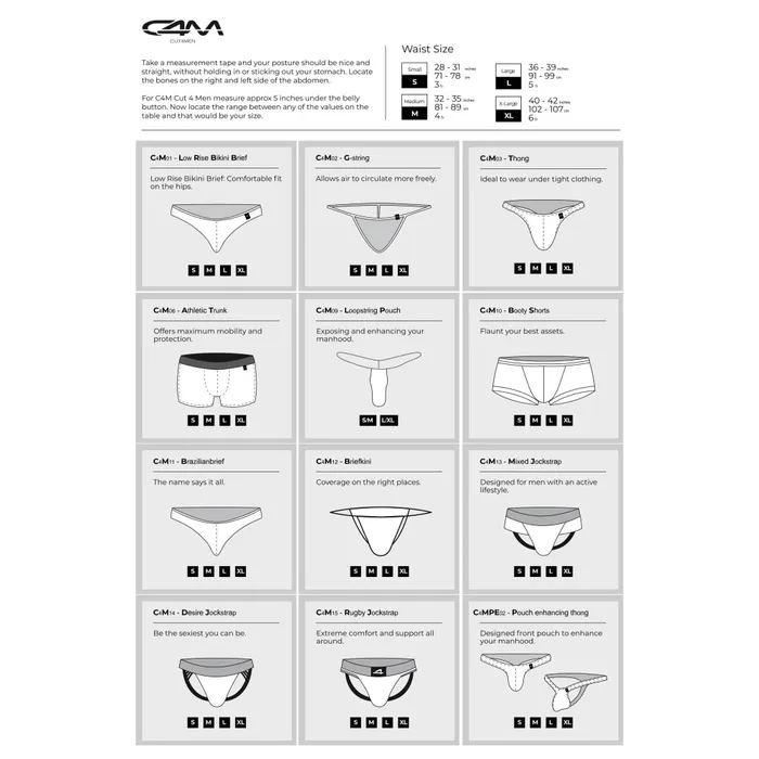 Mens Underwear Cut 4 Men C4M GString Black Leatherette Large Mens Underwear Cut 4 Men C4M GString Black Leatherette Large