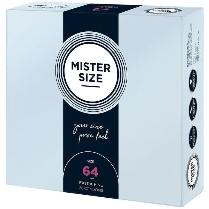 Mister Size Male Sex Toys Mister Size 64mm Your Size Pure Feel Condoms 36 Pack Mister Size Male Sex Toys Mister Size 64mm Your Size Pure Feel Condoms 36 Pack