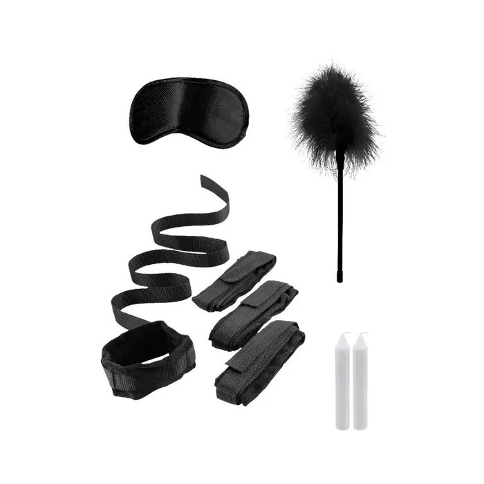 Ouch Black White Bed Bindings BDSM Restraint Bondage Kit Black Shots America LLC Anal