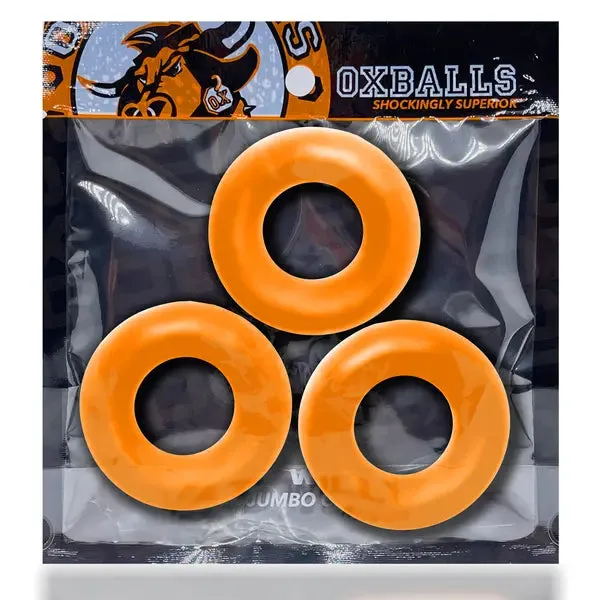 OXBALLS FAT WILLY 3pack jumbo cockrings ORANGE Enhancers