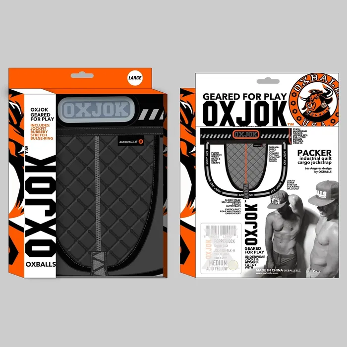 PACKER industrial quilted cargo strapjock BLACK PUFF XXLARGE OXBALLS Anal
