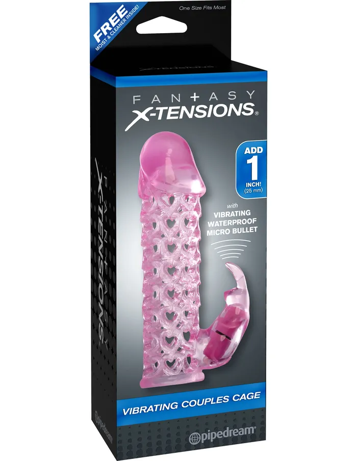 Pipedream Vibrators Fantasy XTensions Vibrating Couples Cage Pink