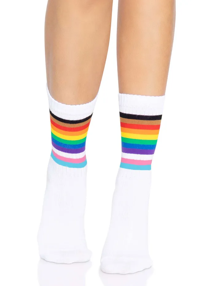 Pride Crew Socks One Size Rainbow Leg Avenue Mens Underwear