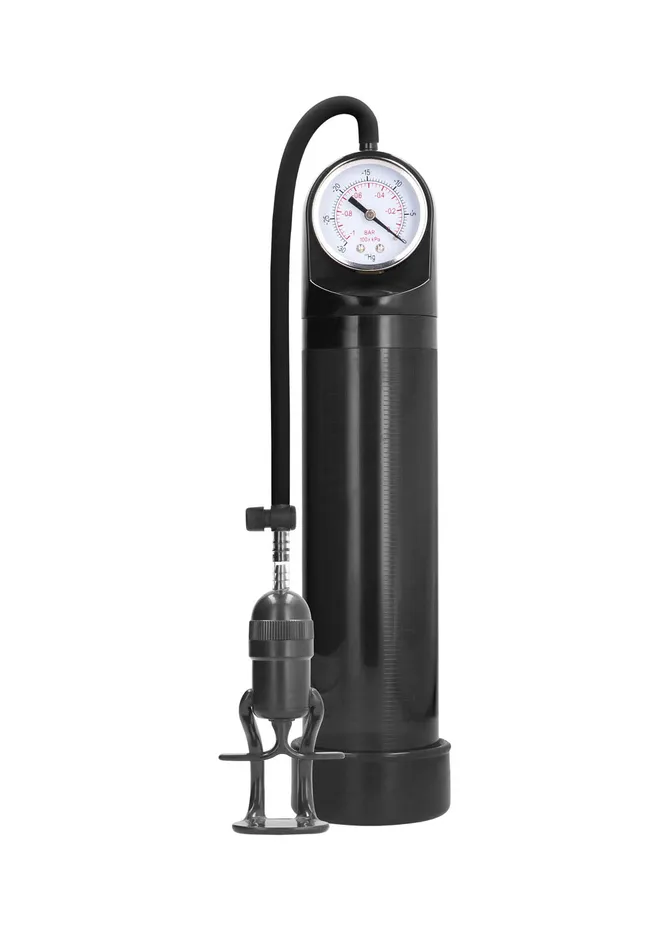 Shots Anal Deluxe Pump With Advanced Psi Gauge Black