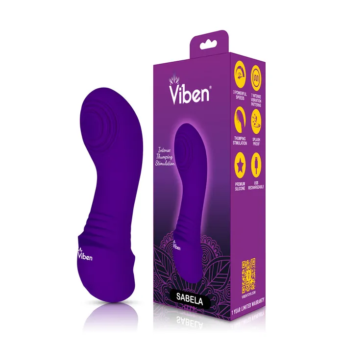 Viben Vibrators Sabela Violet Intense Mini GSpot Vibe With Thumping Pad