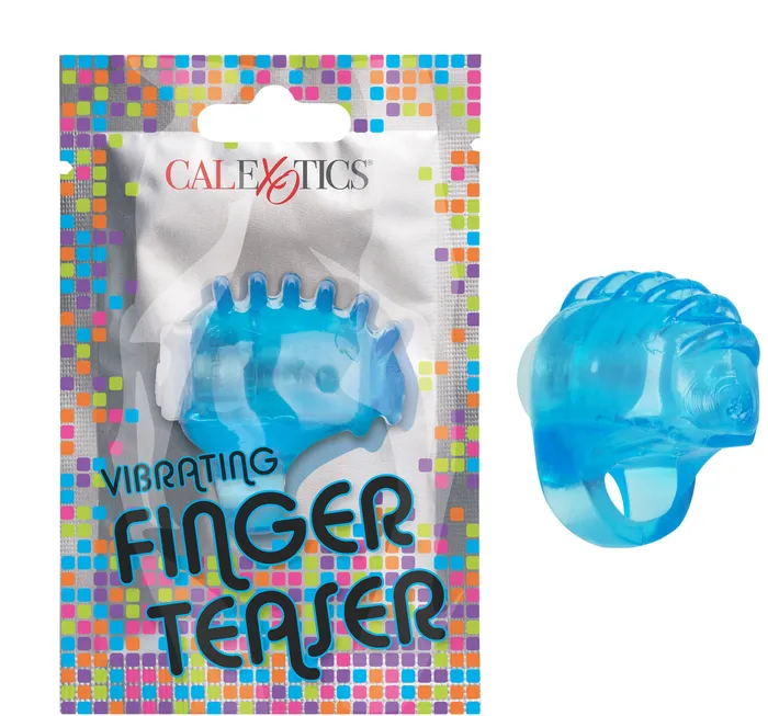Vibrators CalExotics Foil Pack Vibrating Finger Teaser Blue
