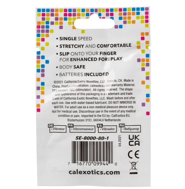 Vibrators CalExotics Foil Pack Vibrating Finger Teaser Blue Vibrators CalExotics Foil Pack Vibrating Finger Teaser Blue