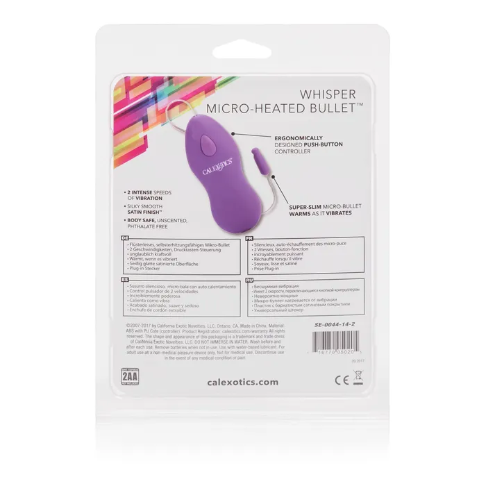 Vibrators CalExotics Whisper Micro Heated Bullet Purple Vibrators CalExotics Whisper Micro Heated Bullet Purple