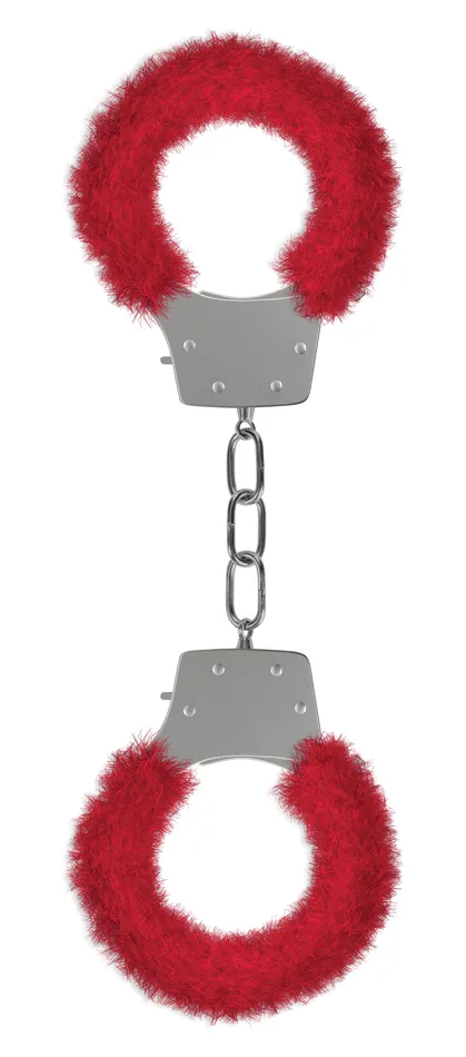 Vibrators Shots Pleasure Handcuffs Furry Red