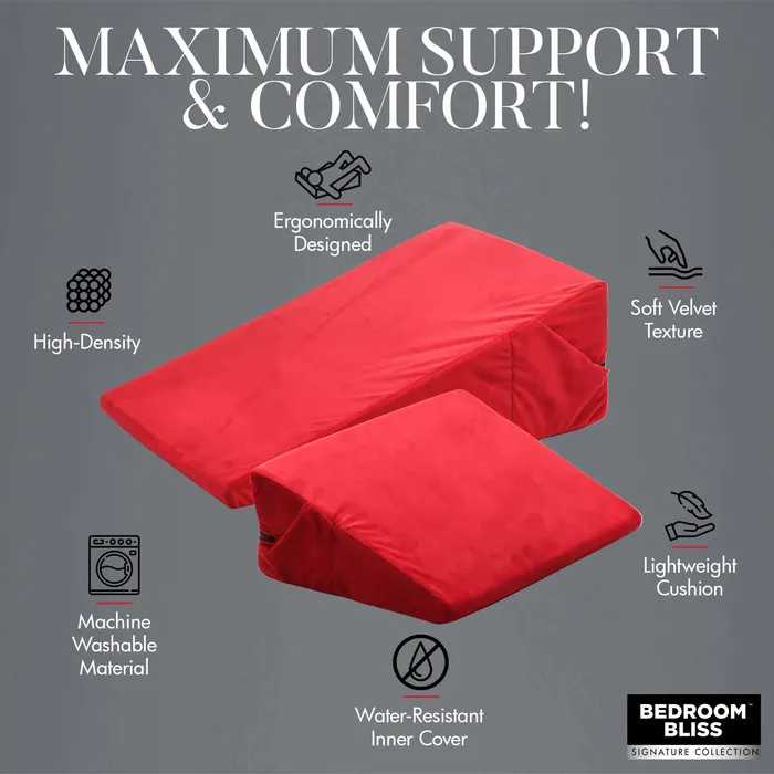 XR Bedroom Bliss Anal Love Cushion Set Foam Wedge Pillow Set Red XR Bedroom Bliss Anal Love Cushion Set Foam Wedge Pillow Set Red