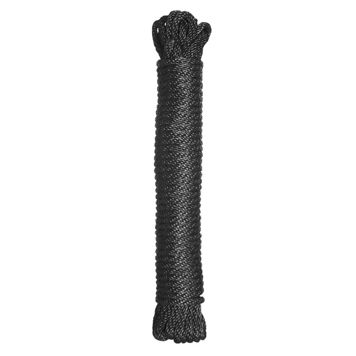 XR Brands Anal Premium Black Nylon Bondage Rope 50 Feet