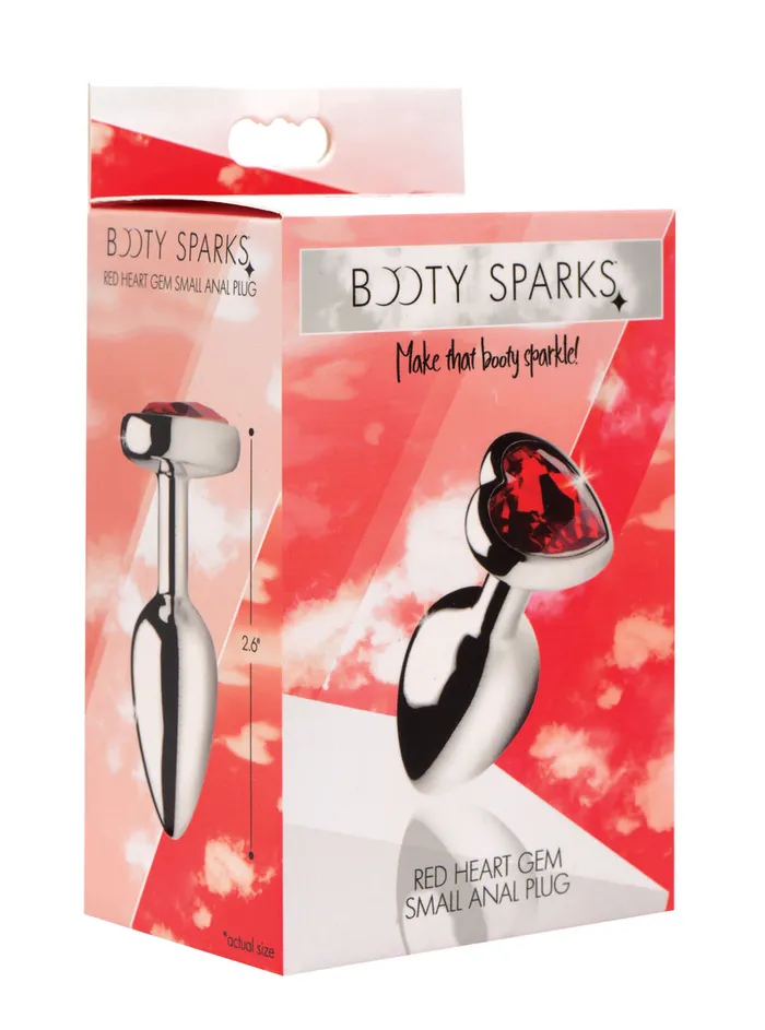 XR Brands Booty Sparks Anal Red Heart Gem Anal Plug Small