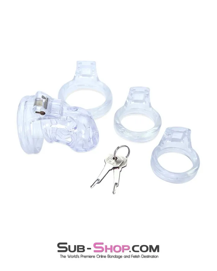 1571AR Hard Up Clear High Security Cock Cage Chastity Device Aria Male Sex Toys