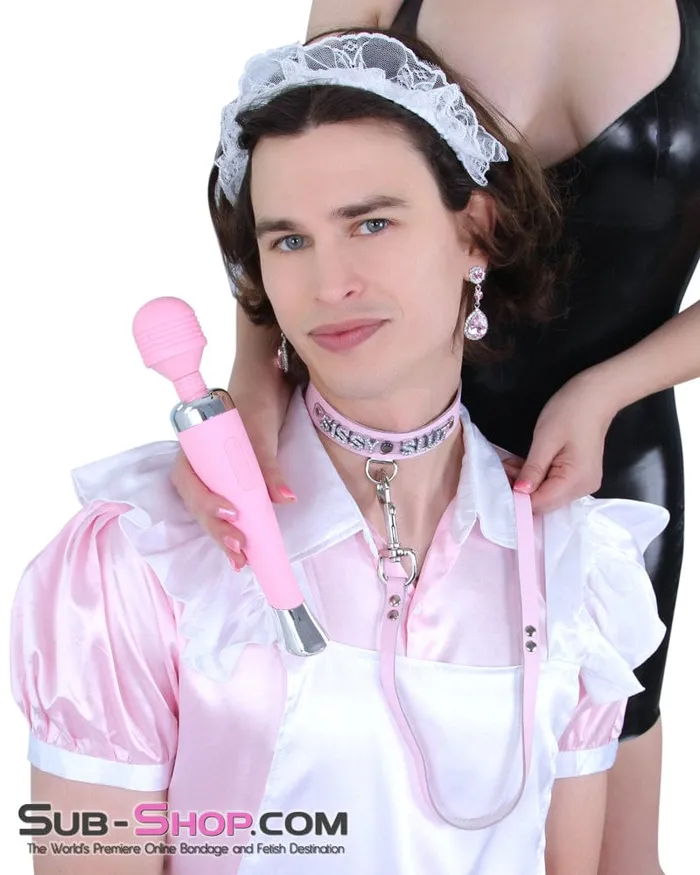 1674ASIS Pretty Sissy Boi Princess Mistress Pink Leather Bondage Lead Autumn Restraints