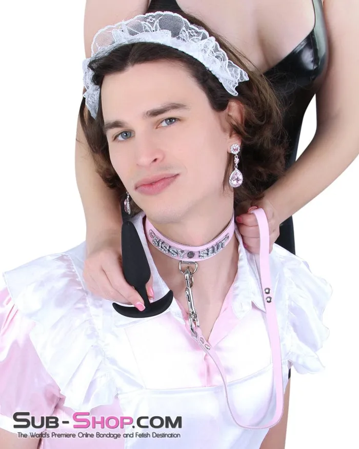 1674ASIS Pretty Sissy Boi Princess Mistress Pink Leather Bondage Lead Autumn Restraints