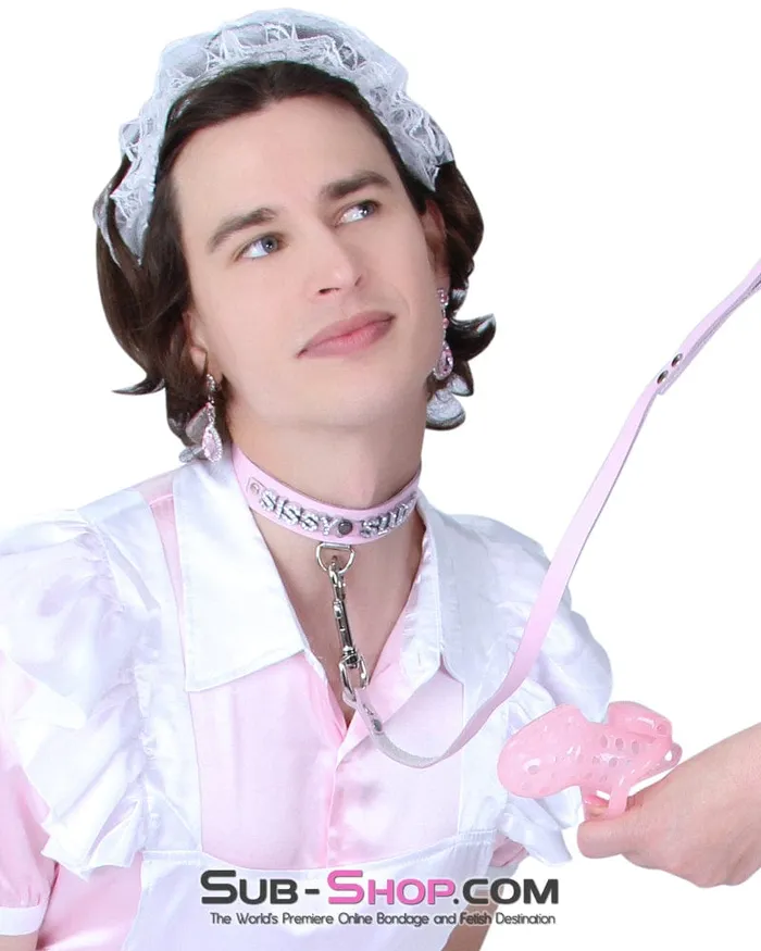 1674ASIS Pretty Sissy Boi Princess Mistress Pink Leather Bondage Lead Autumn Restraints