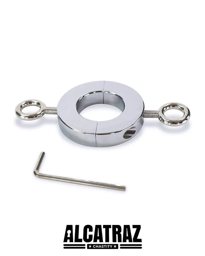1824M Steel Cock and Ball Ring with Weight Hanging Rings Moonwell Male Sex Toys