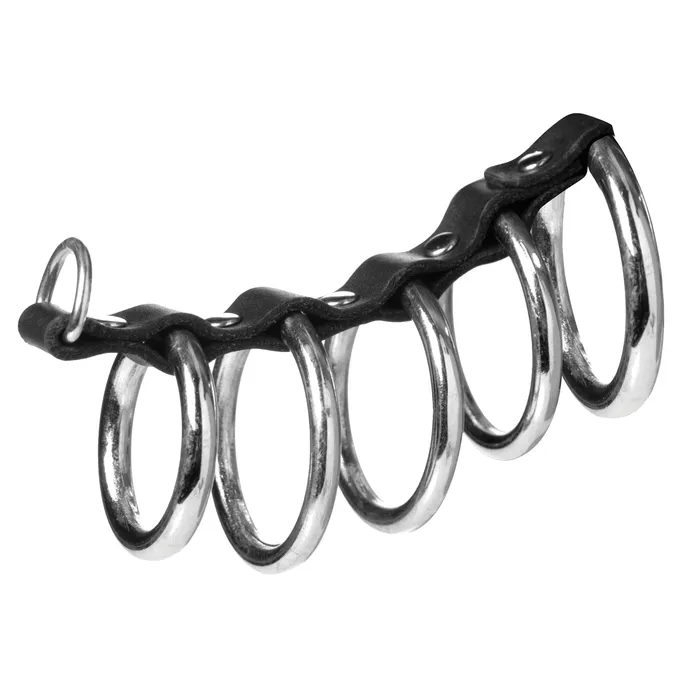 5 Ring Chastity Device XR Brands Male Sex Toys 5 Ring Chastity Device XR Brands Male Sex Toys