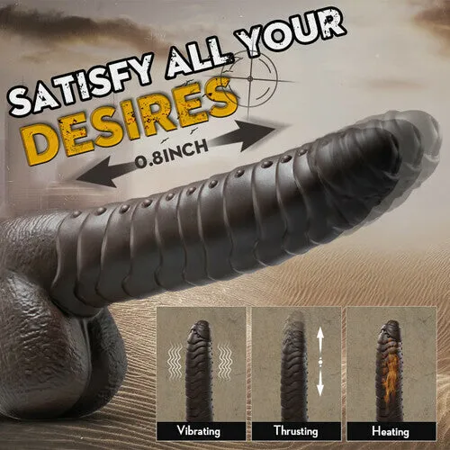 87 Inch Black Remote Control Vibrating Thrusting Dildo Anal