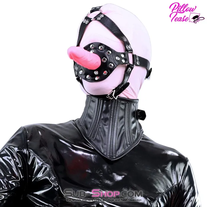 9866DL Penis Gag Trainer with External Dildo Pink Idea Dildos