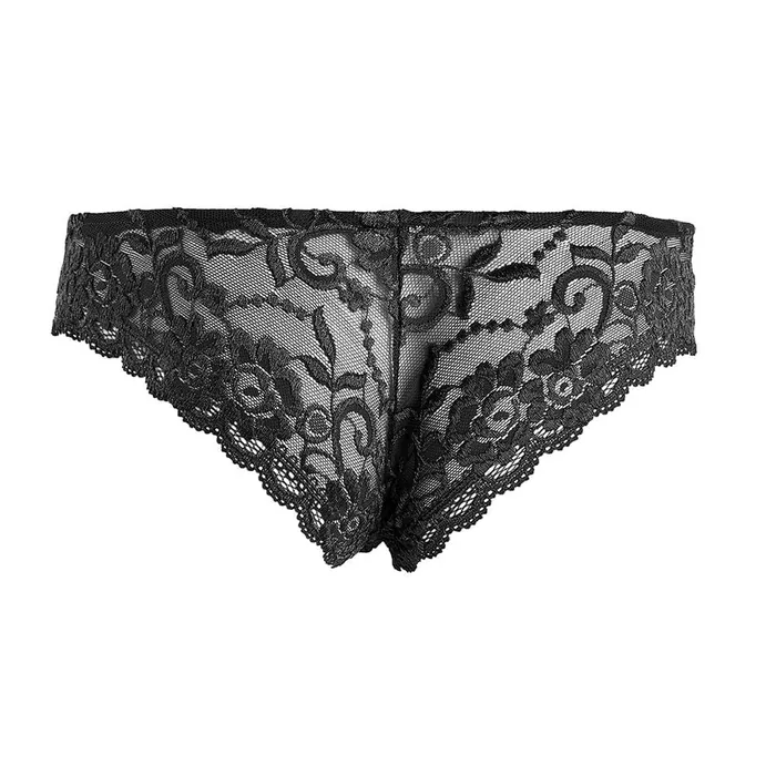 Anal Ali Express 8754AE Feminization Sissy Bimbo Vixen Bitch Black Lace Sissy Male Panties