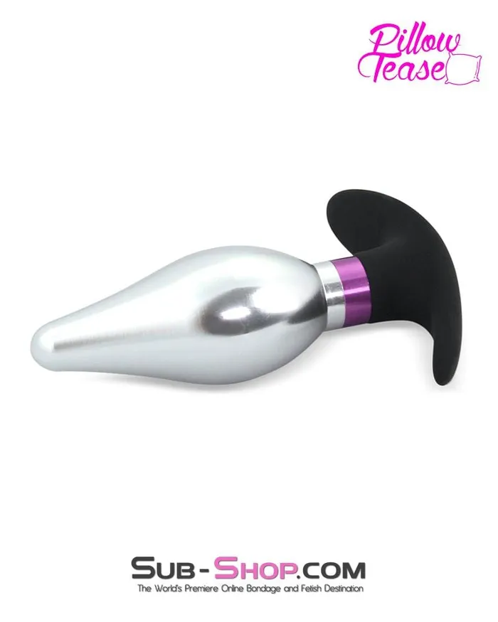 Anal Eiffel 0382E Flare Purple and Polished Aluminum Butt Plug with Silicone Base