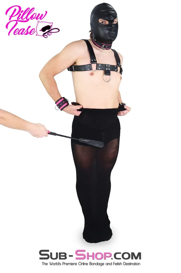 Anal Idea 1490DLSIS Sissy Bondage Black Sheer Encasement Silk Stocking Full Body Sack
