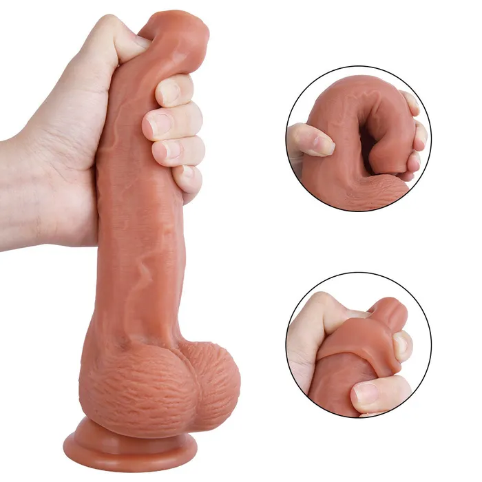Anal Sliding Foreskin Dildo 85 Inch Realistic Strap On STS