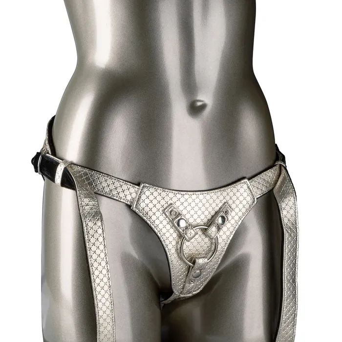 Calexotics Female Sex Toys Regal Queen Vegan Leather Adjustable Strap Harness with Crotchless Design Calexotics Female Sex Toys Regal Queen Vegan Leather Adjustable Strap Harness with Crotchless Design